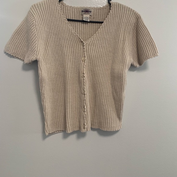 Cropped Ribbed Sweater Shirt - Picture 1 of 5